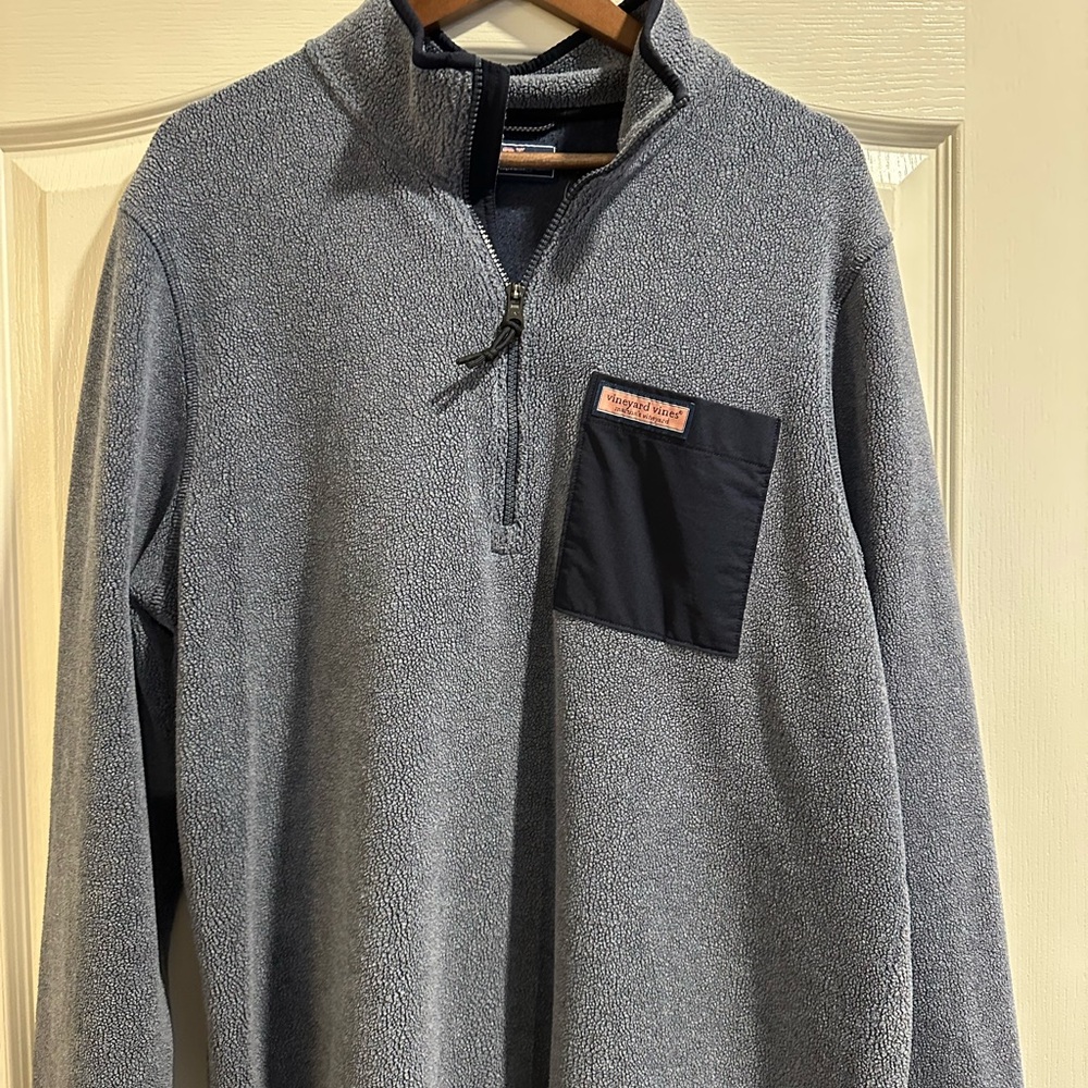 Vineyard Vines Men's Blue Zip-Up Sweater